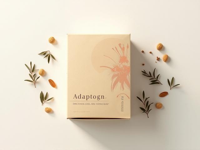 Elegant package of adaptogenic herbal tea blend